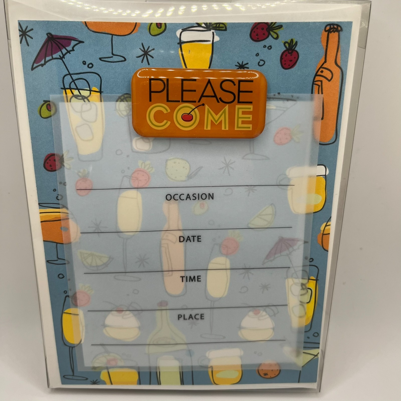 Box of 8 Vintage Hallmark Party Invitations Celebrate Cocktail Food – printer
