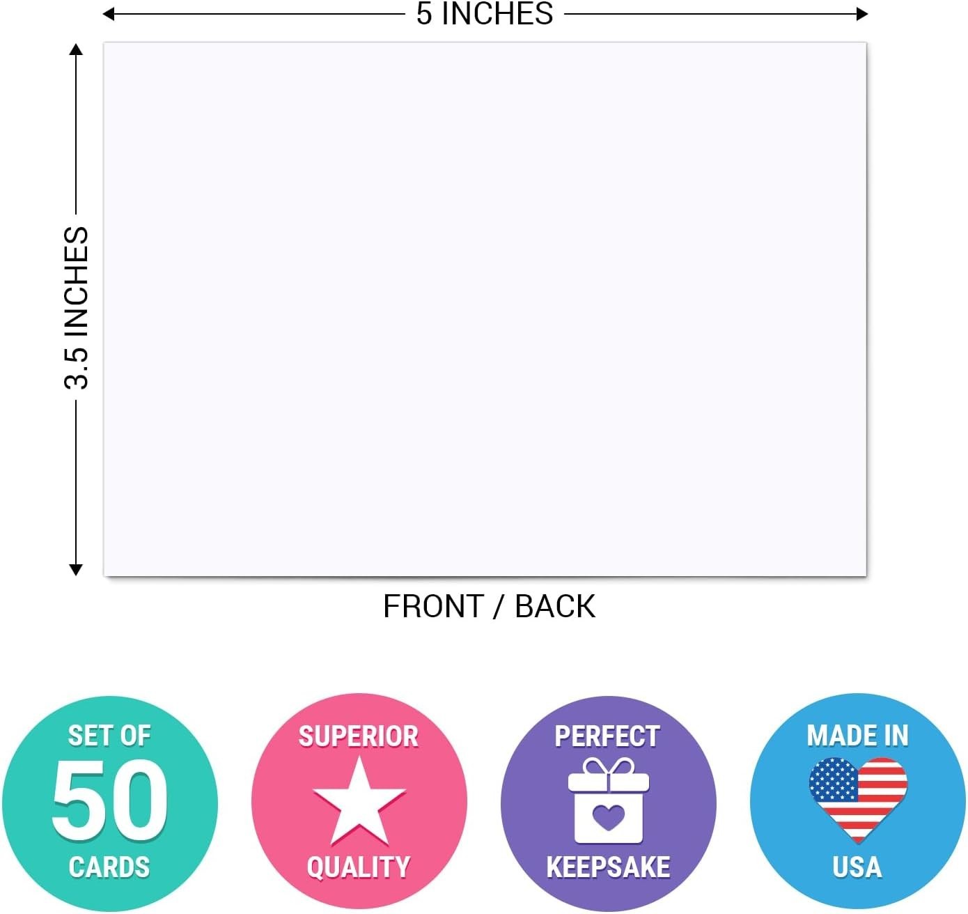 Thick Cardstock Note Cards 3.5×5 – Perfect for Writing & Stamping