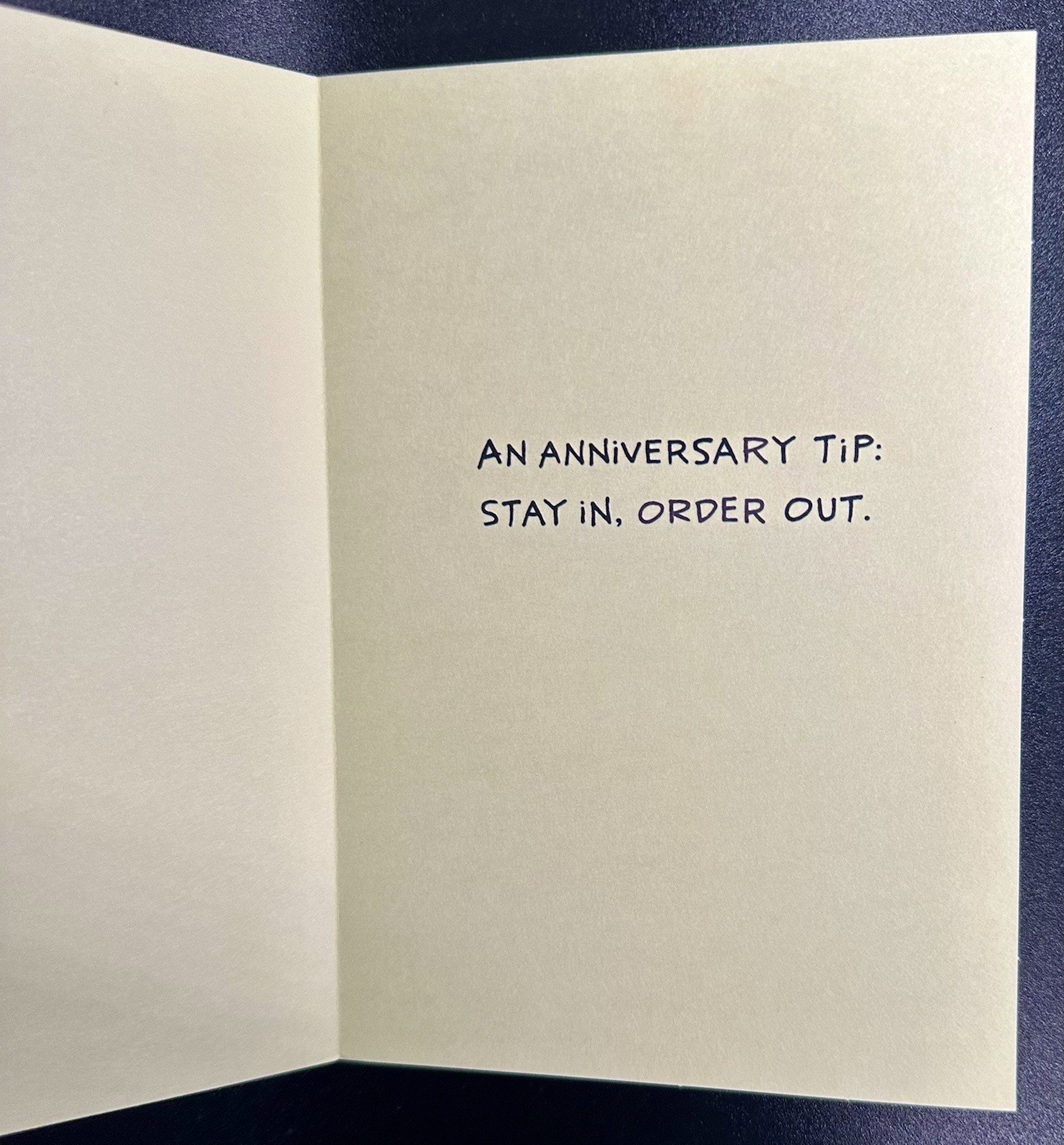 ** HAPPY ANNIVERSARY GREETING CARD ** ADULT NOVELTY /HUMOR/ ANNIVERSARY DINNER