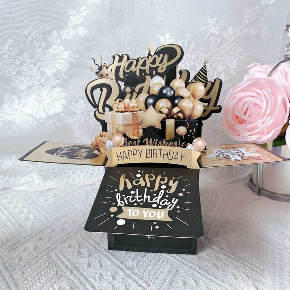 3D Pop Up Birthday Card with Envelope Laser Cut Greeting Card for Her/Him