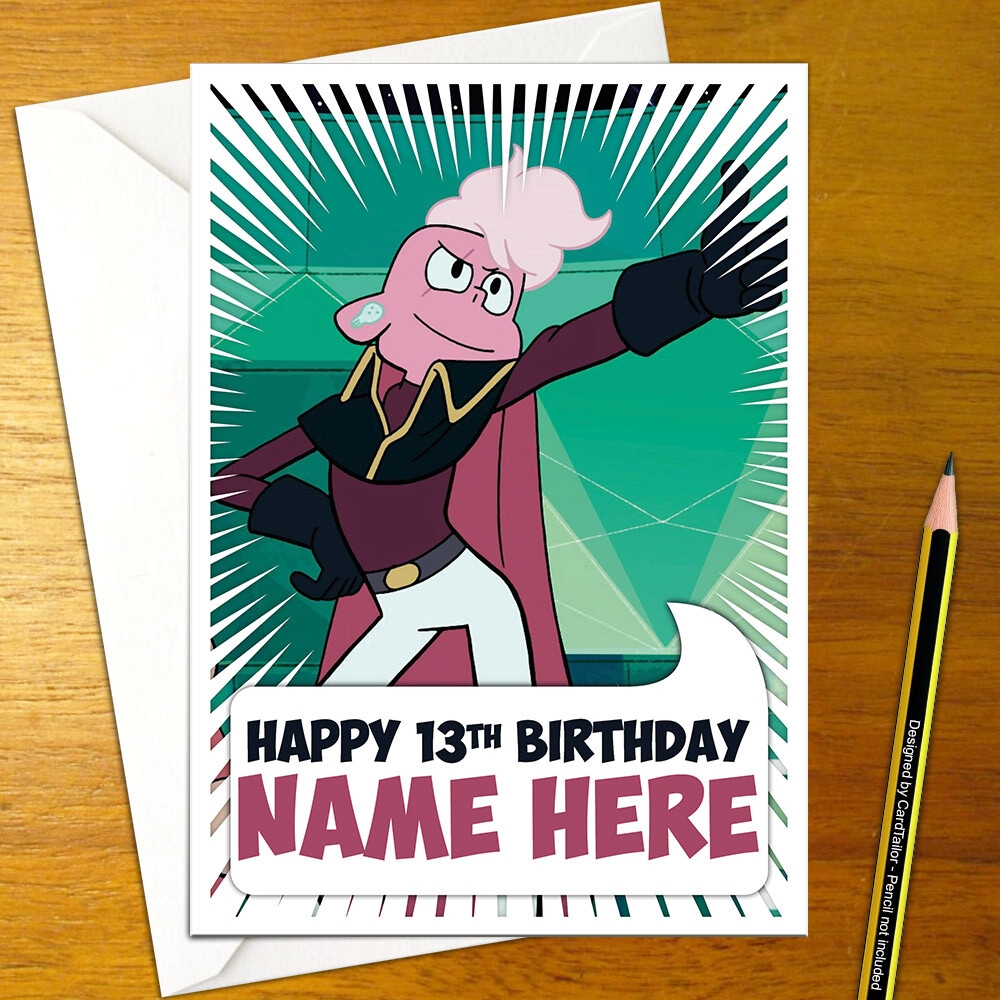 STEVEN UNIVERSE Personalised Birthday Card – A5 cartoon crystal gems lars