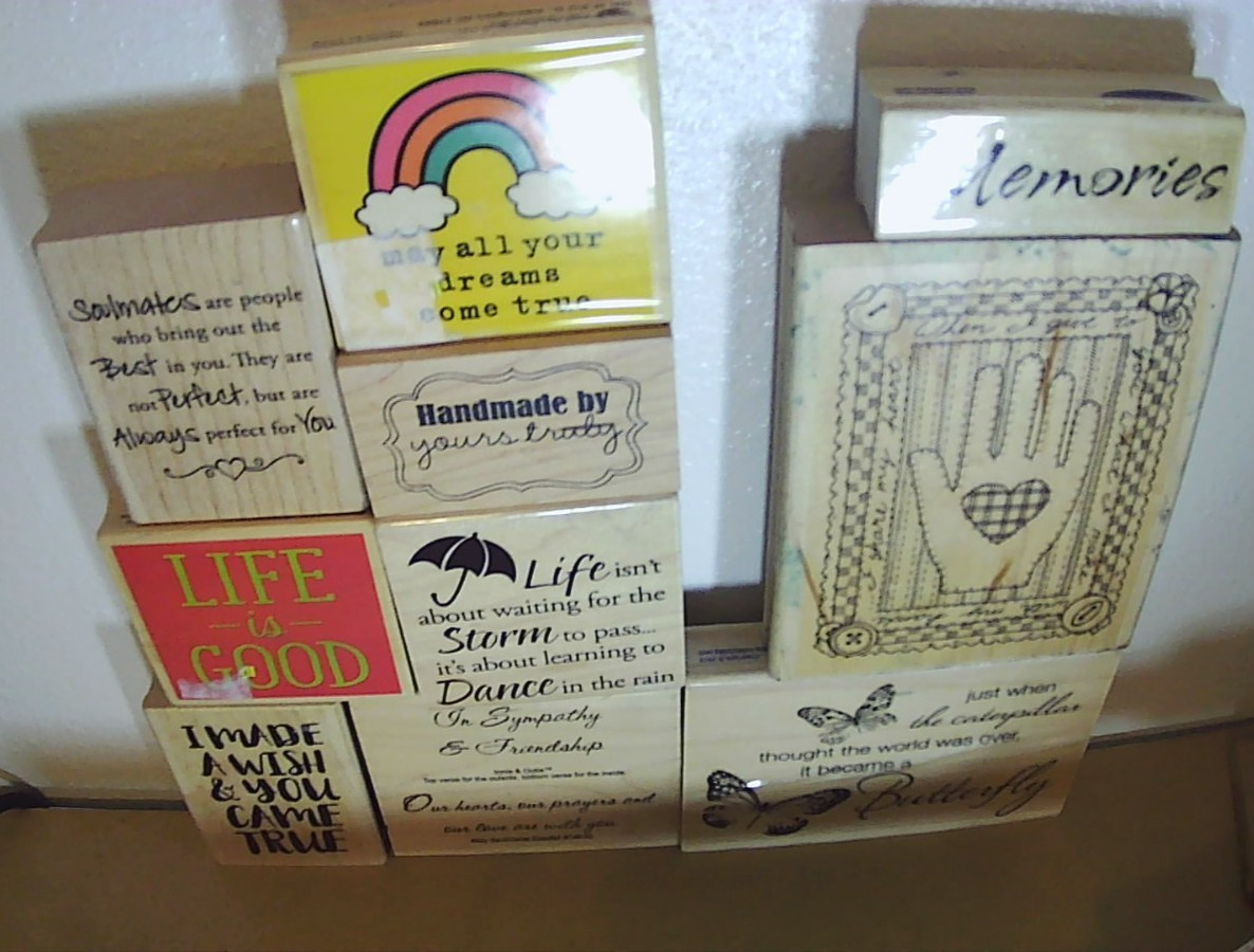 Lot of 10 Quote/Words Inspirational Stamps
