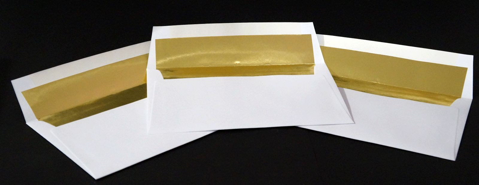 A-7 Announcement Bright White Shiny Gold Foil Lined Envelopes Various Quantities