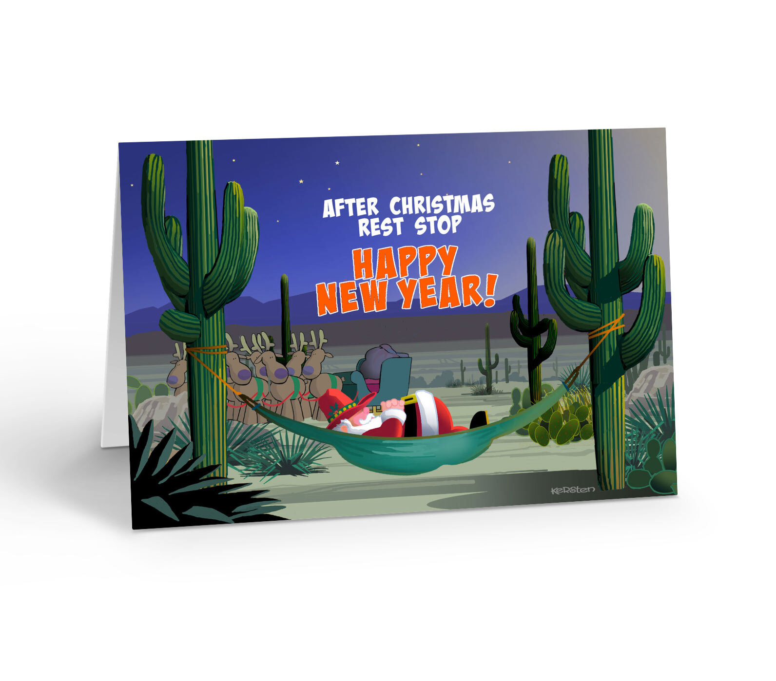 Western Happy New Year Card – 12 New Year Cards & Envelopes – 16302