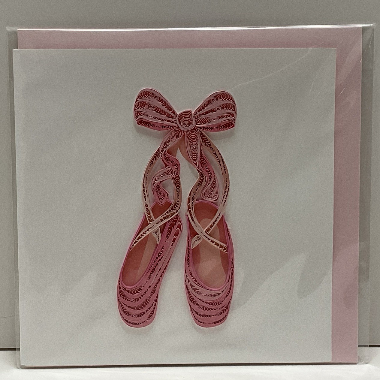 Quillingcard BALLET SLIPPERS Card *BLANK INSIDE*