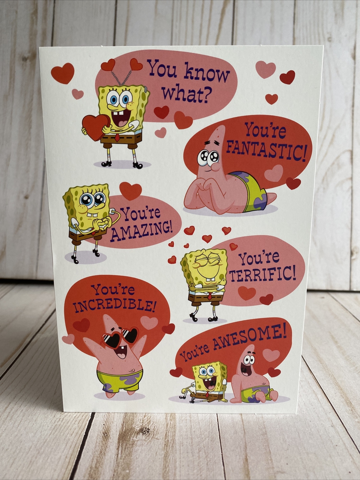 SpongeBob SquarePants Valentines Day Card Hallmark Patrick Star Awesome Amazing