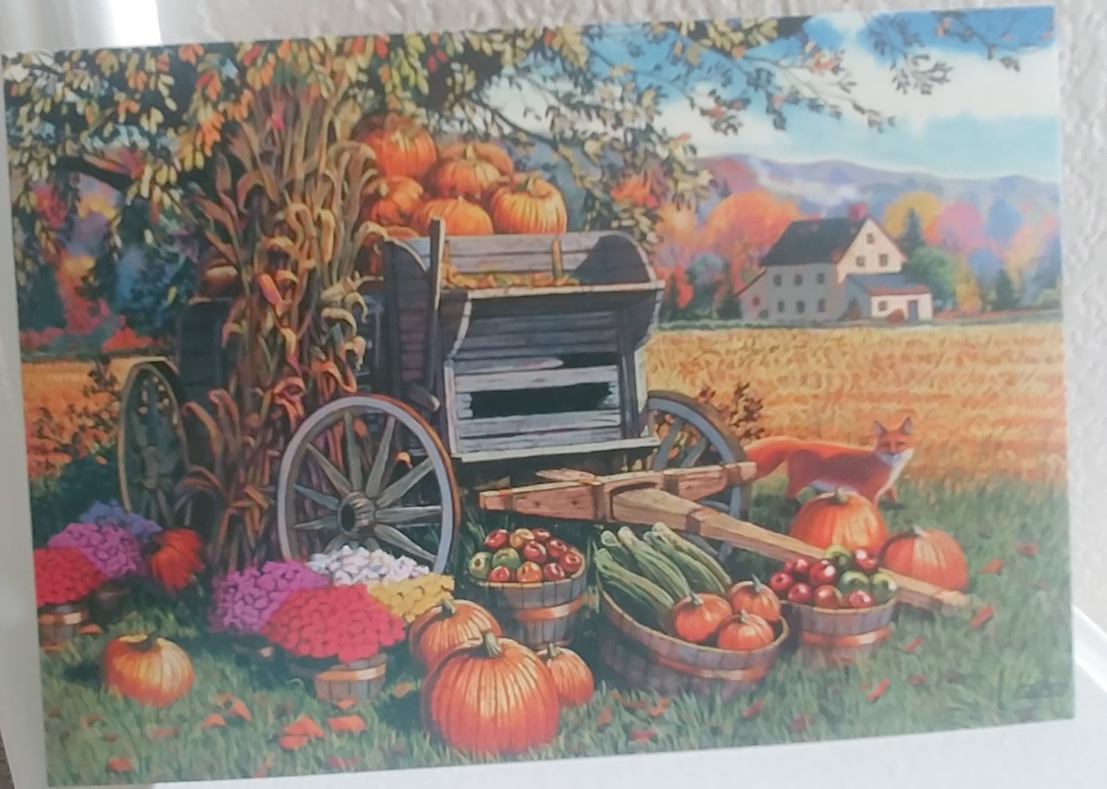 “Farm And Fall Bounty”, (1) Leanin’ Tree Thanksgiving Card, With (1) Envelope