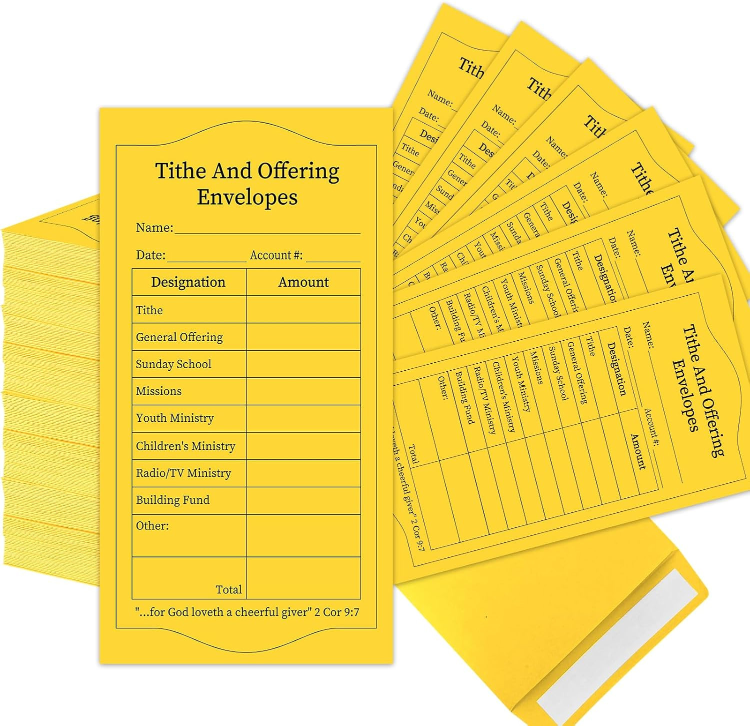 250Pcs Tithes and Offering Envelopes for Church Offering Tithe Envelopes for Chu