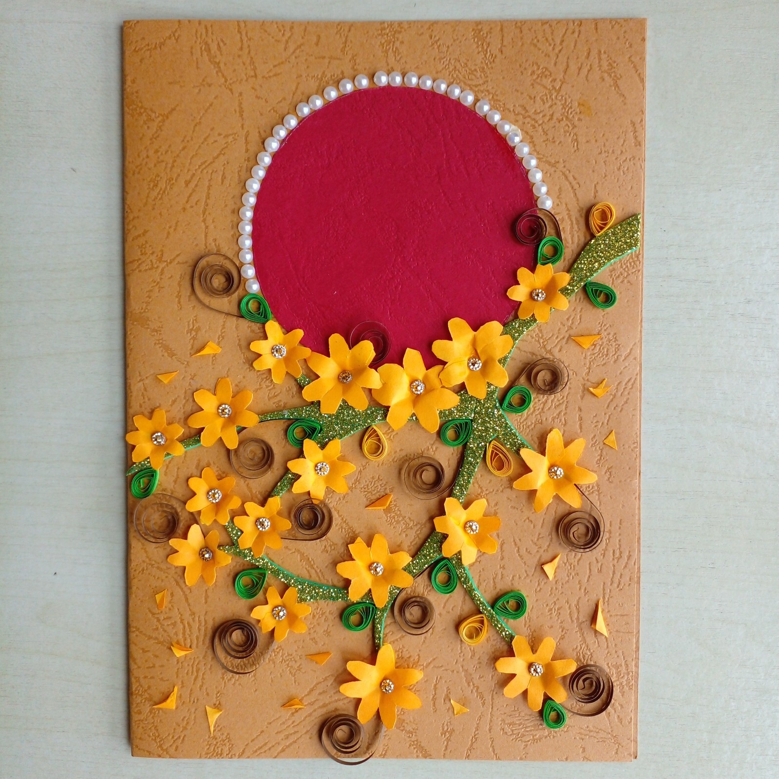 Greeting Cards From Sri Lanka Paper Quilled Handmade Flower Card