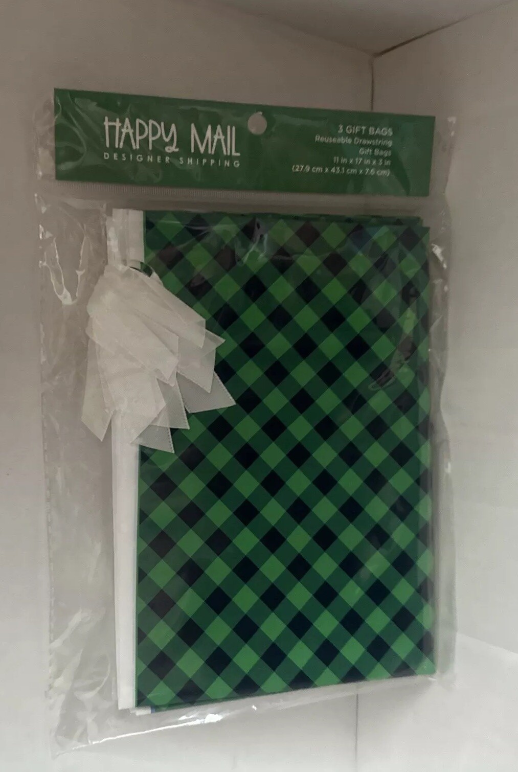 HAPPY MAIL designer shipping Mailing Bags. 3 Bags 11x17x3”. New W/tags. Plastic