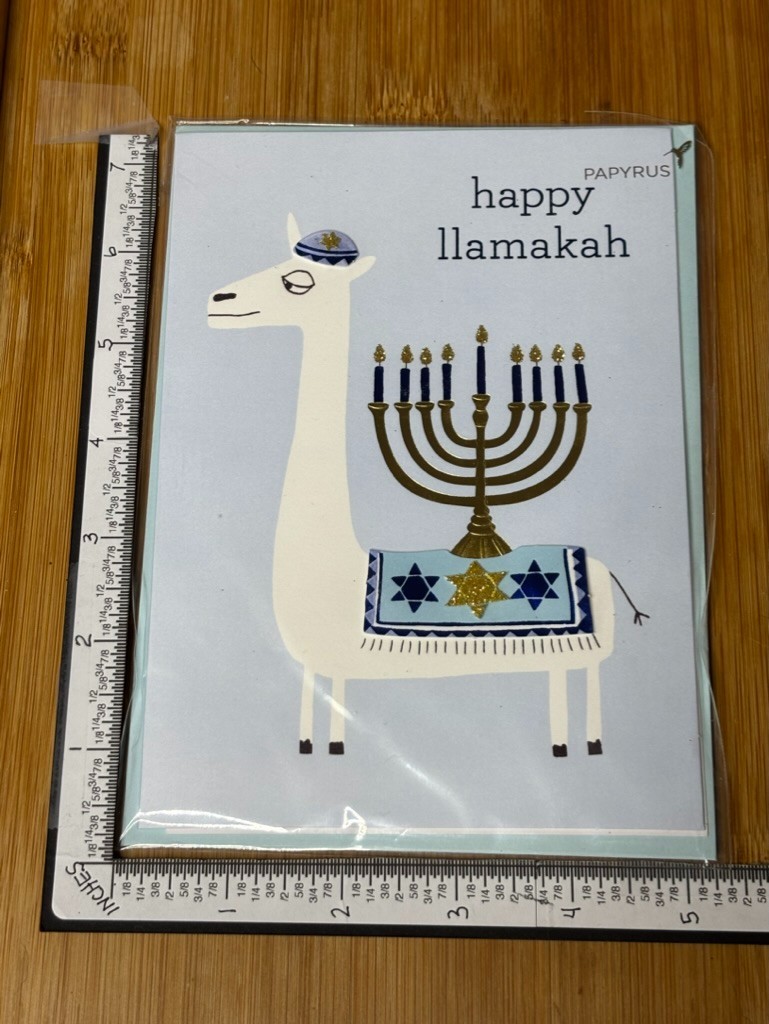 Papyrus Greeting Card New Envelope Jewish Holiday Chanukah Celebration Note