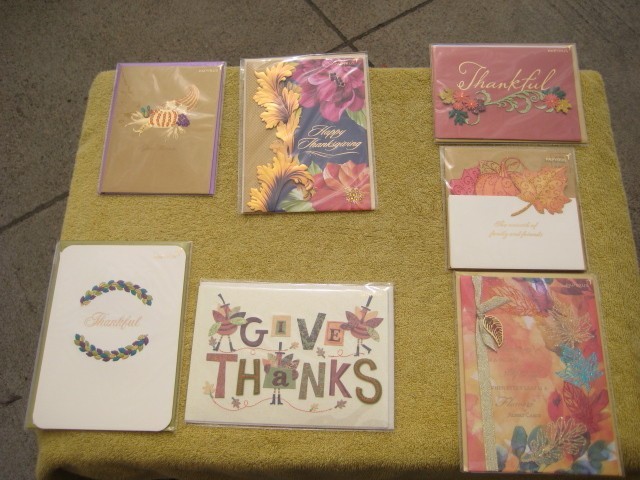 Lot of 7 PAPYRUS Thanksgiving Holiday Cards new sealed # R