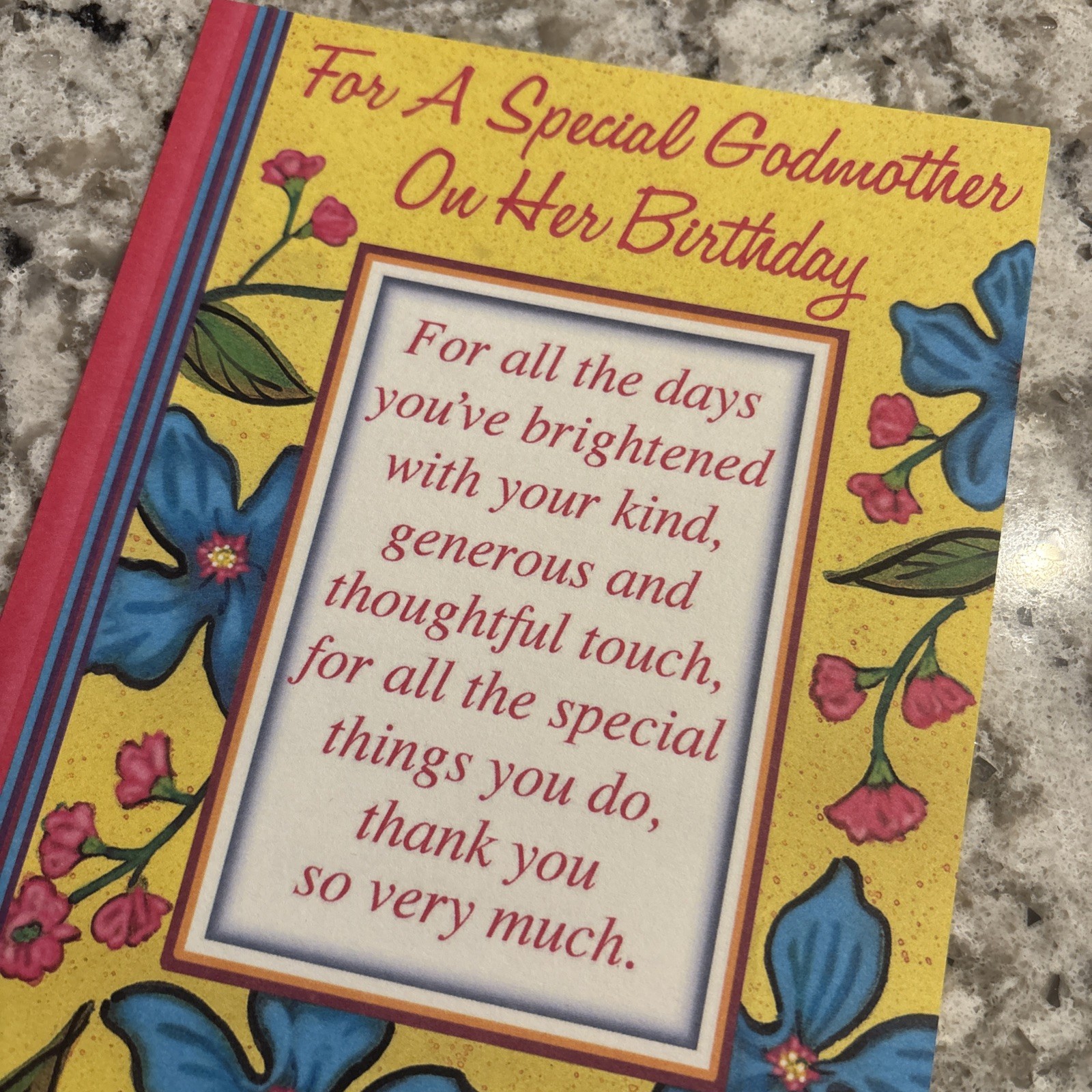 Birthday GODMOTHER Kind Thoughtful 5’x7.75″ Stockwell Greeting Card