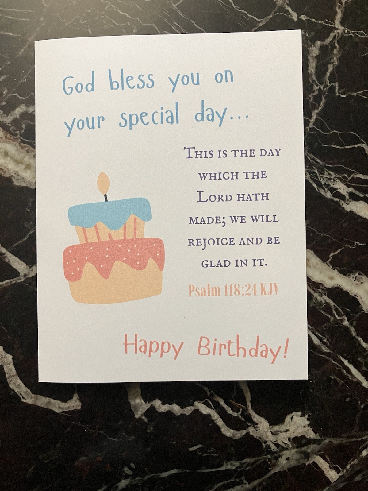 Beautiful Christian Birthday Greeting Card – Scripture Blessing