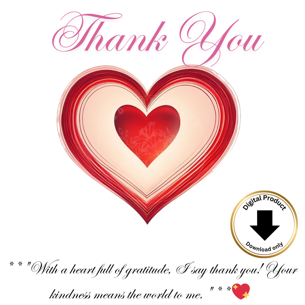 Heart Digital Thank You Card 4 printable