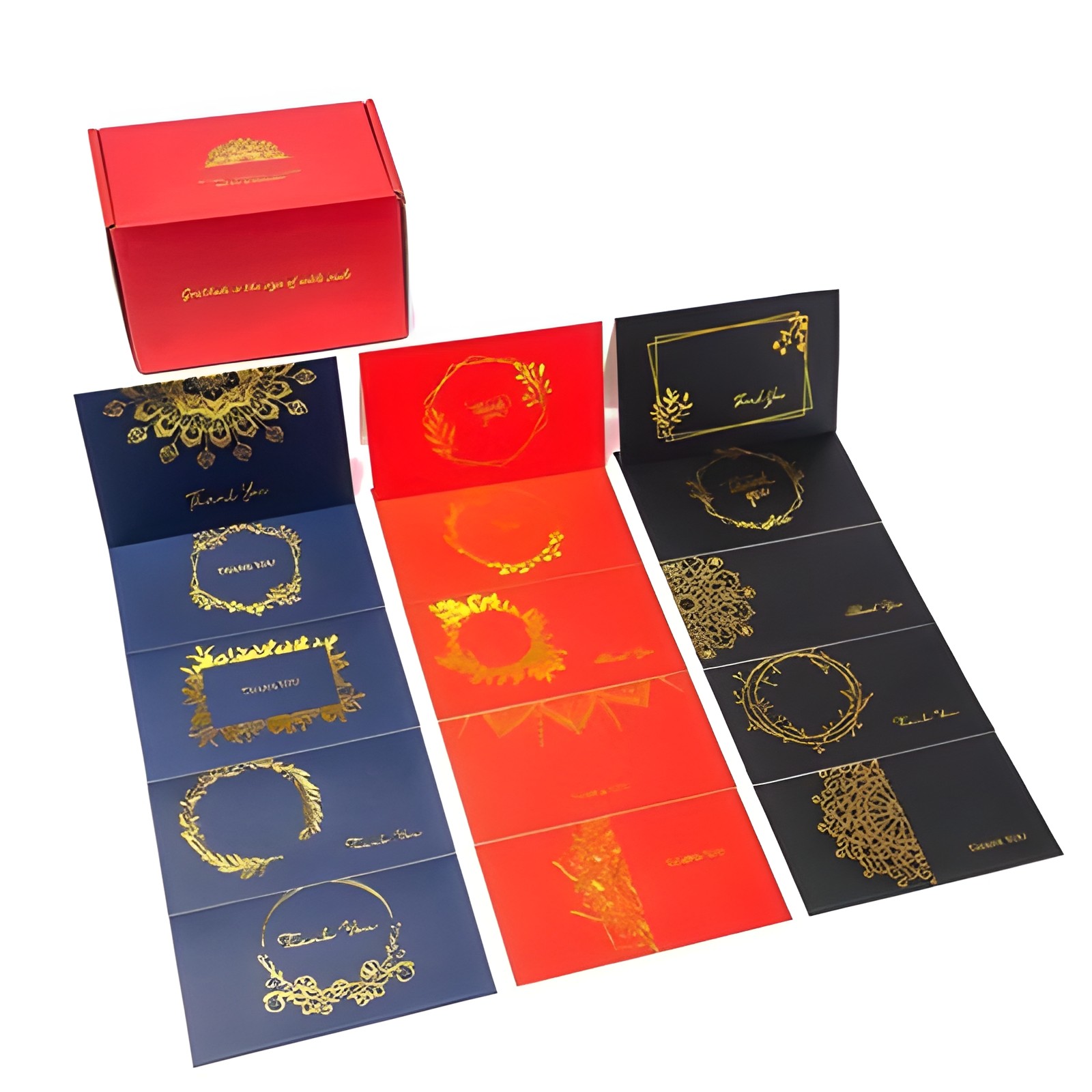 60 Pack Thank You Cards with Envelopes Bulk Set Blank Red Blue Gold 4×6 Inch New