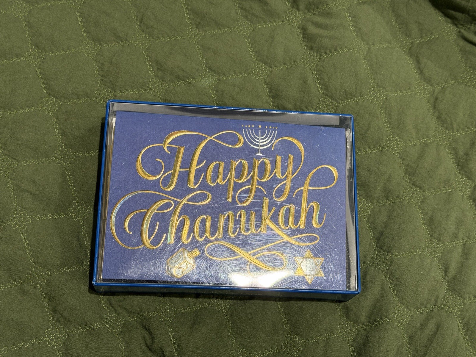 Papyrus Happy Hanukkah Chanukah Card Set 12 Cards 12 Envelopes Gold Foil Boxed