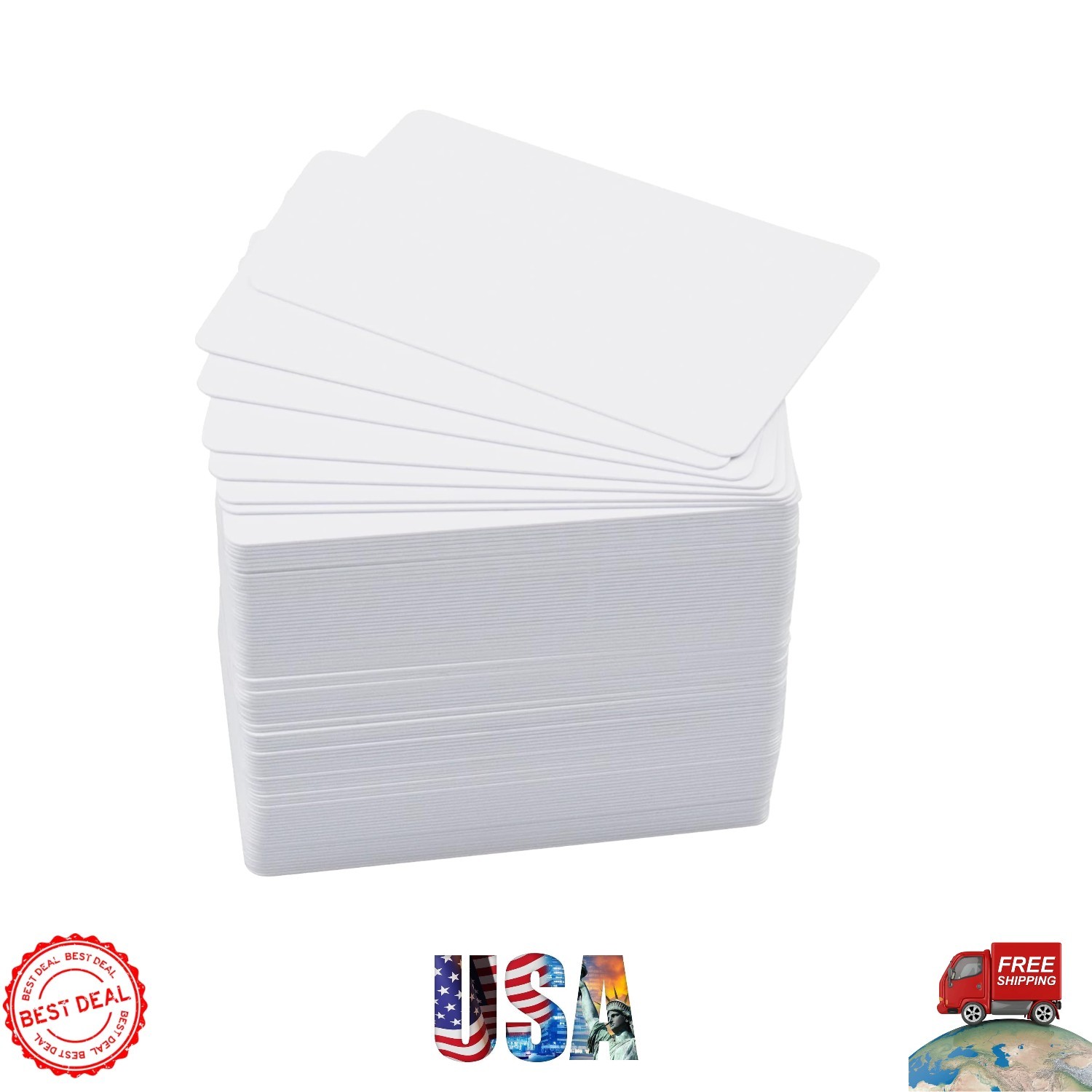 Graphic Quality 100 Pack Blank PVC ID Cards – Double-Sided, 30 Mil Thickness