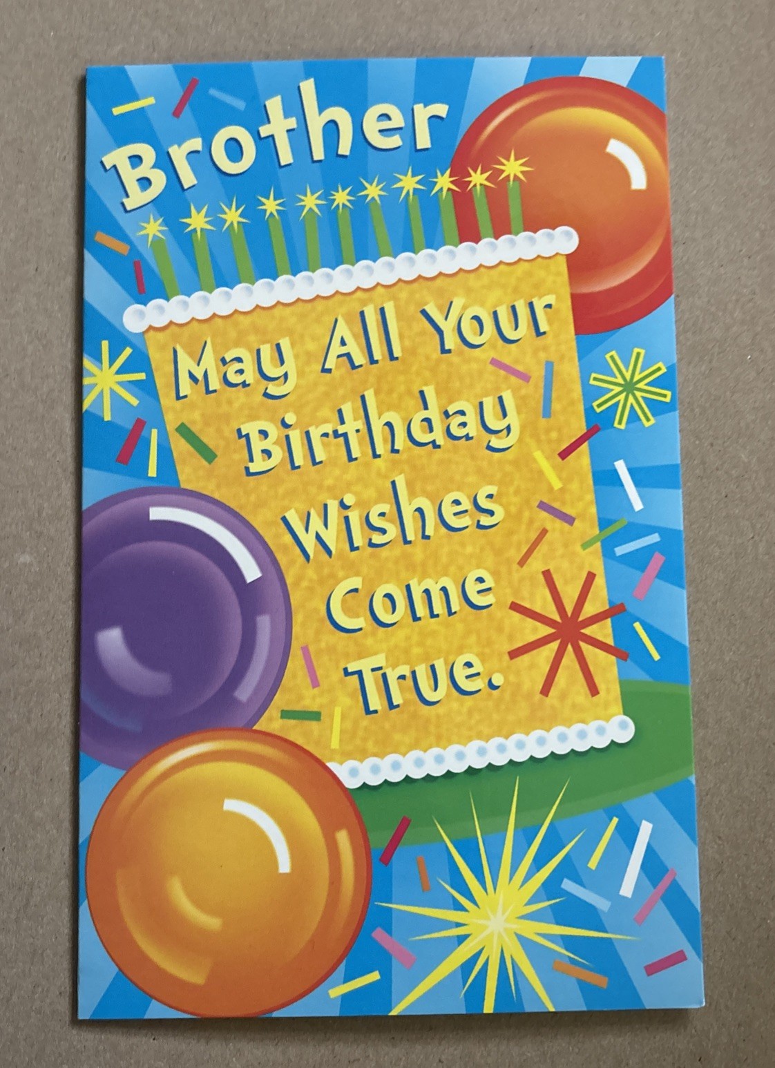 Birthday Brother May Your Wishes Come Thru 5’x7.75″ Stockwell Greeting Card