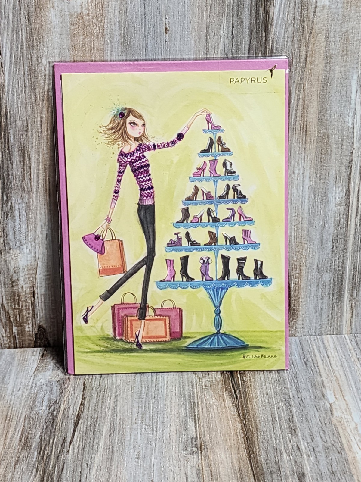 Bella Pilar Glittery Beaded Best Friend Greeting Card Shoes Papyrus Rare Sealed