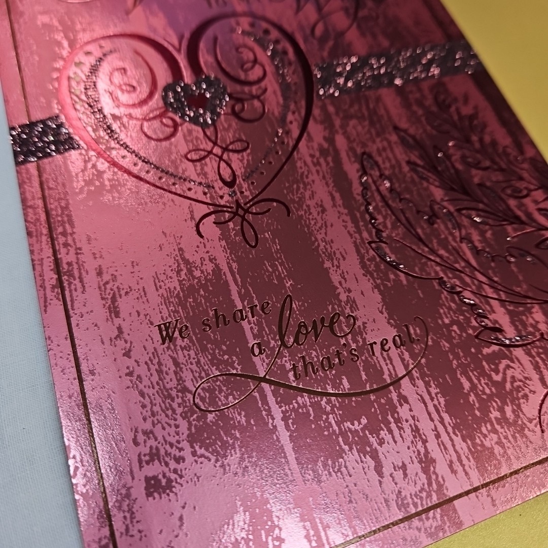 Valentine’s Day for WIFE Love Partner Roses Pink Fancy Ornate Glitter Metallic