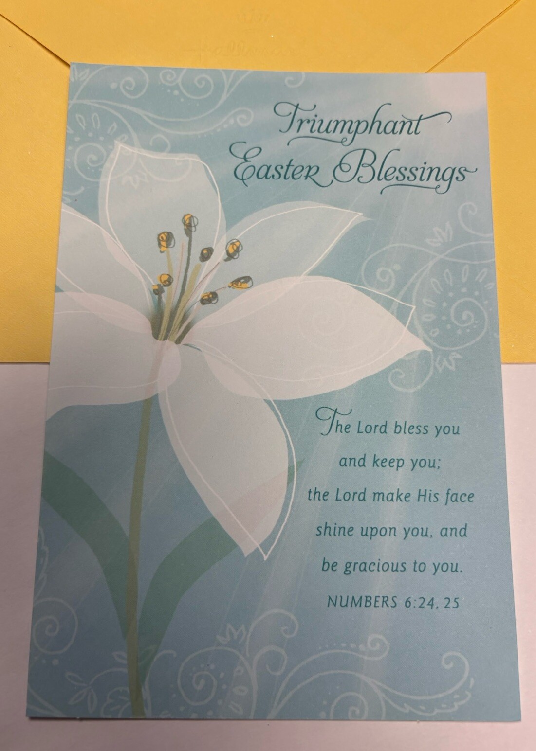 Triumphant Easter Blessings Lord Bless You 5”x7” Religious Greeting Card
