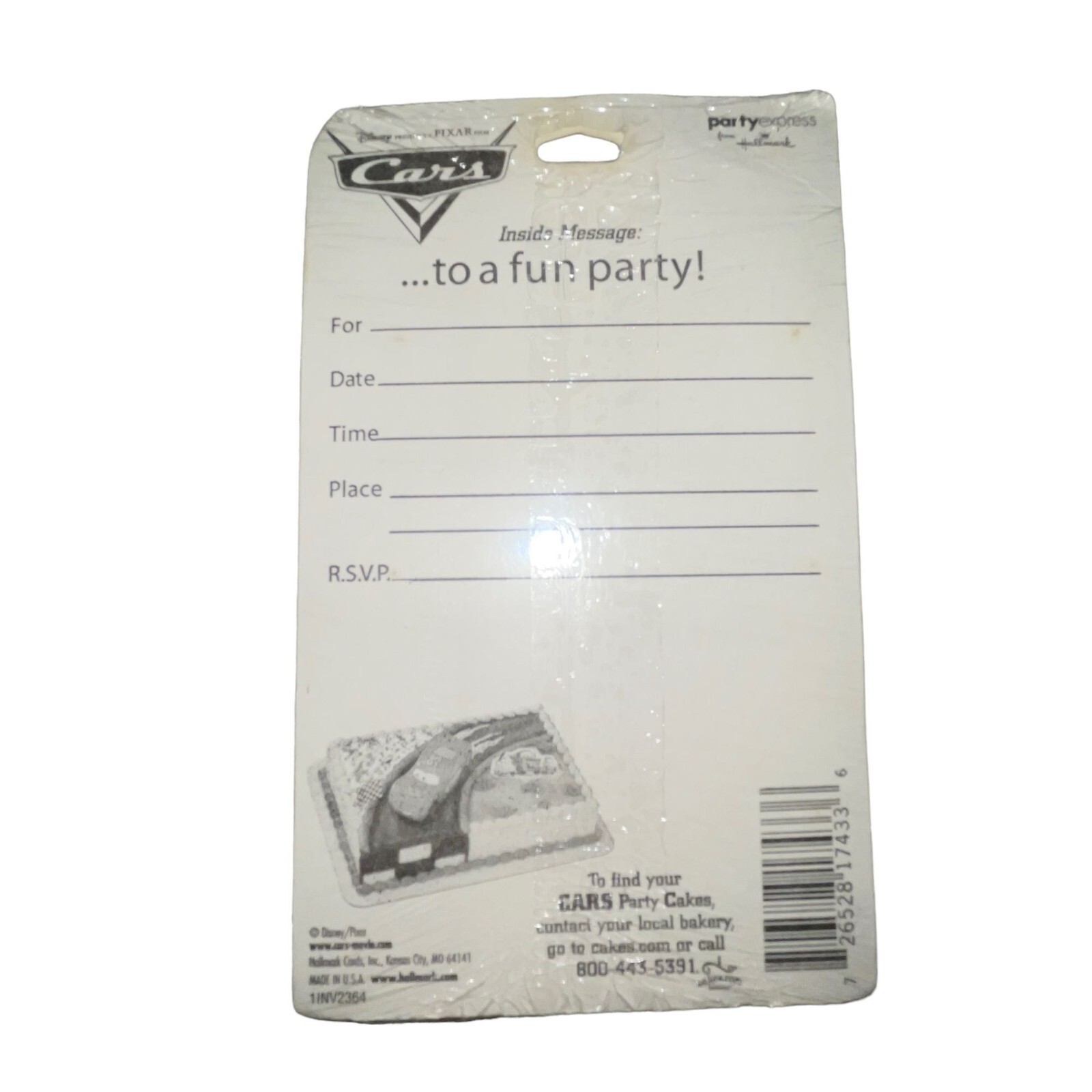 NIP Hallmark Disney Cars Birthday Party Invitations 8Ct Mater Lightning McQueen