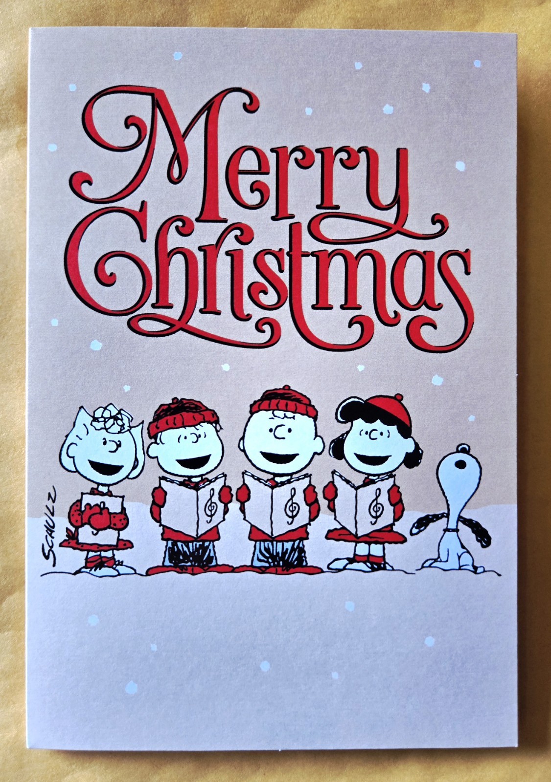 Peanuts Snoopy & Friends Merry Christmas Greeting Card (+Envelope 5×7″)
