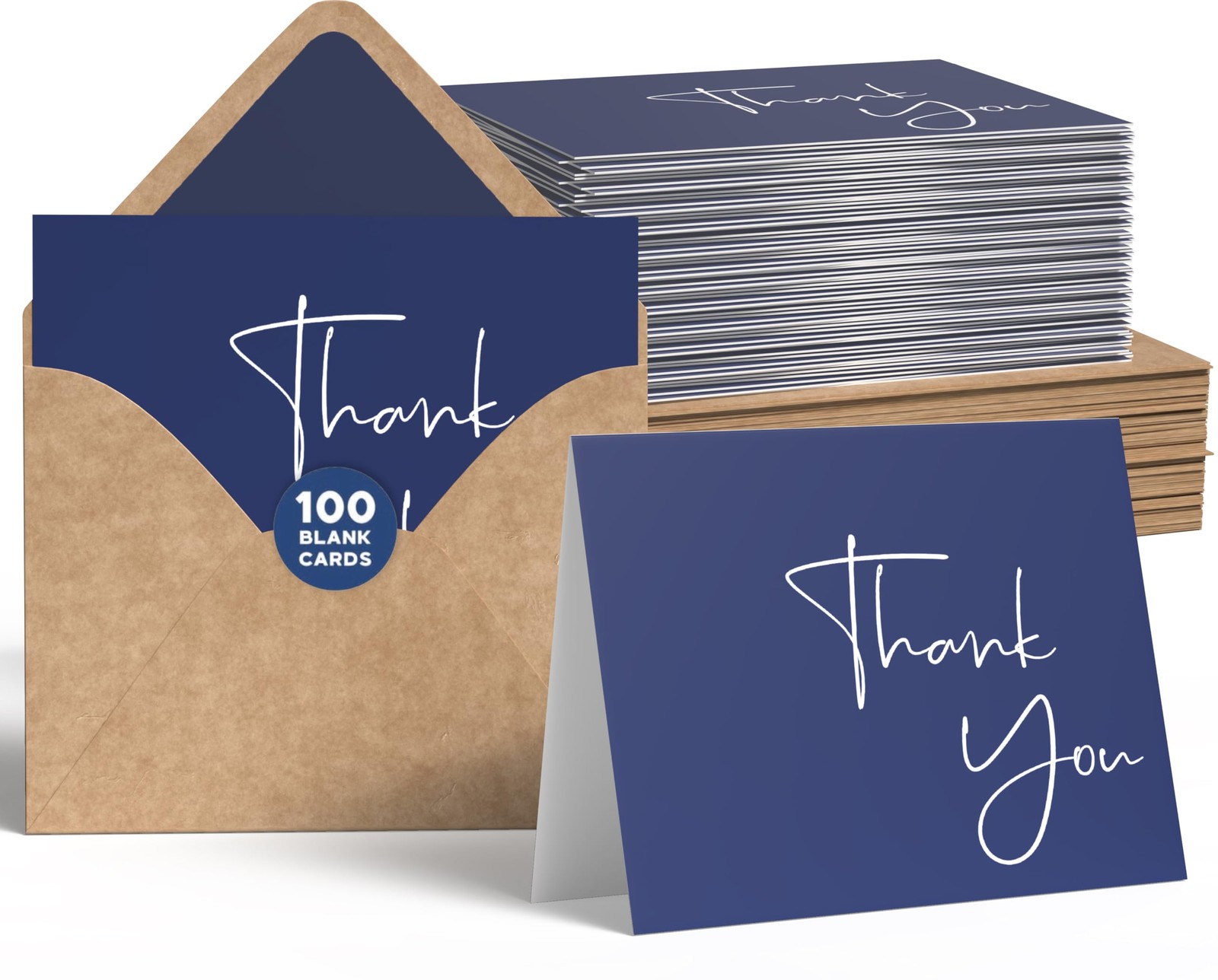 Thank You Cards With Envelopes Bulk Set & Stickers – 100 Pack 4×6 Blank Thank…