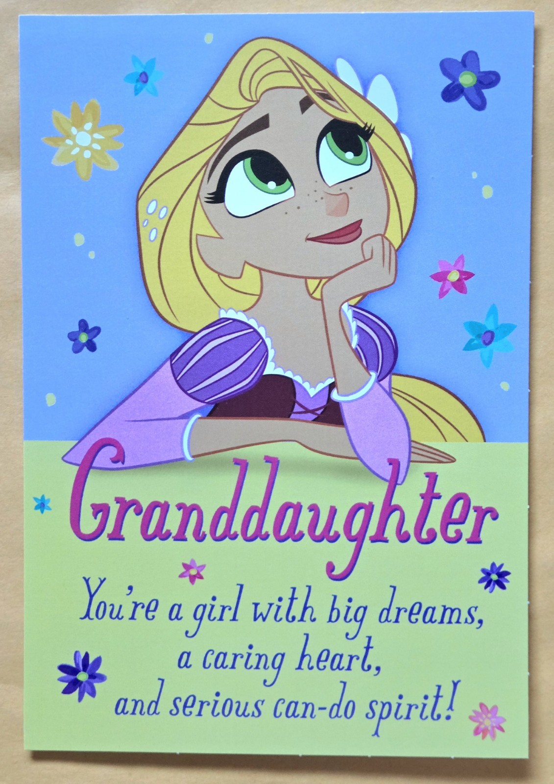 Granddaughter Happy Birthday Princess Tangled Greeting Card (+ Envelope 5×7″)