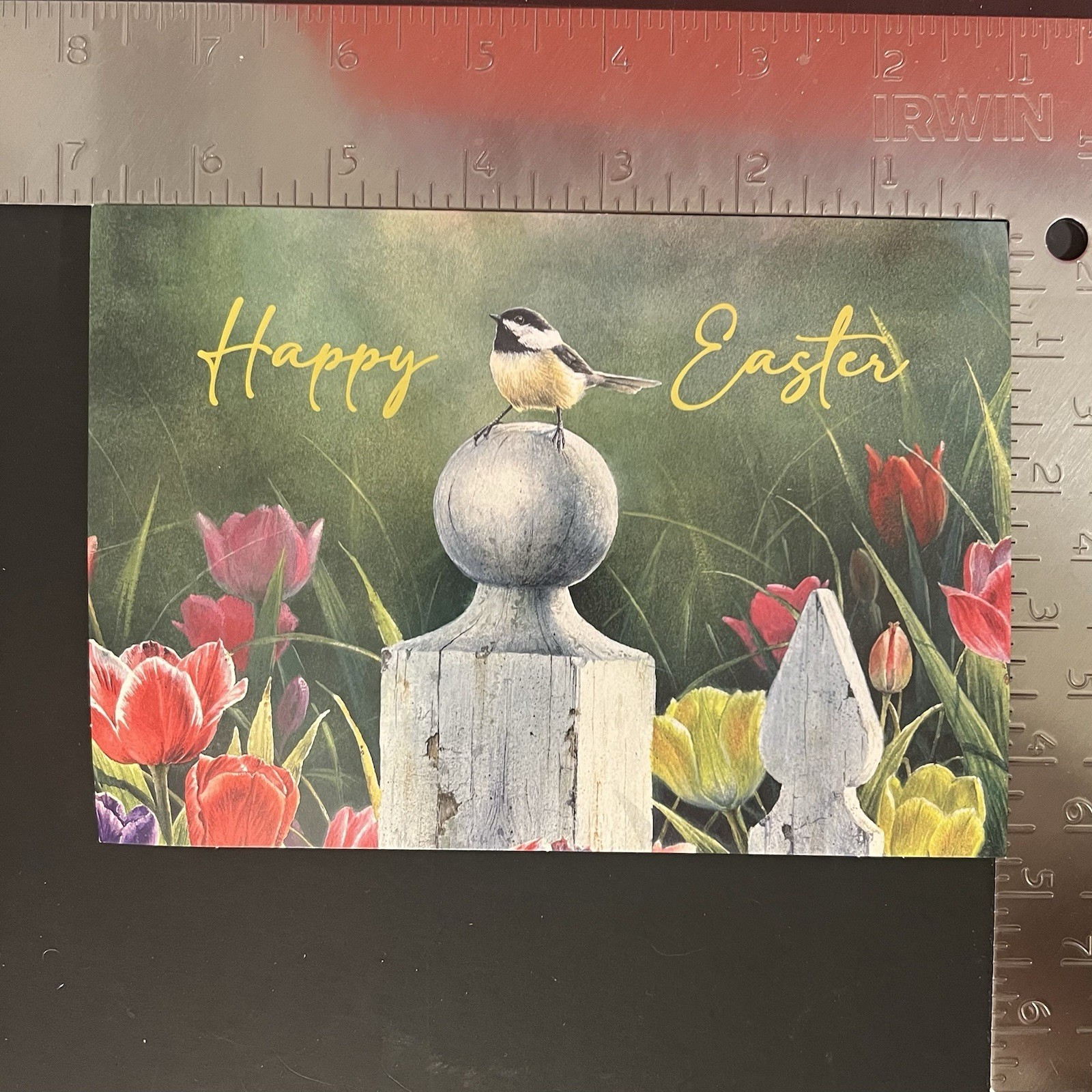 Chickadee EASTER Card Beautiful Full Color Interior! BOOKMARK/Env/Tag/Seal/Stamp