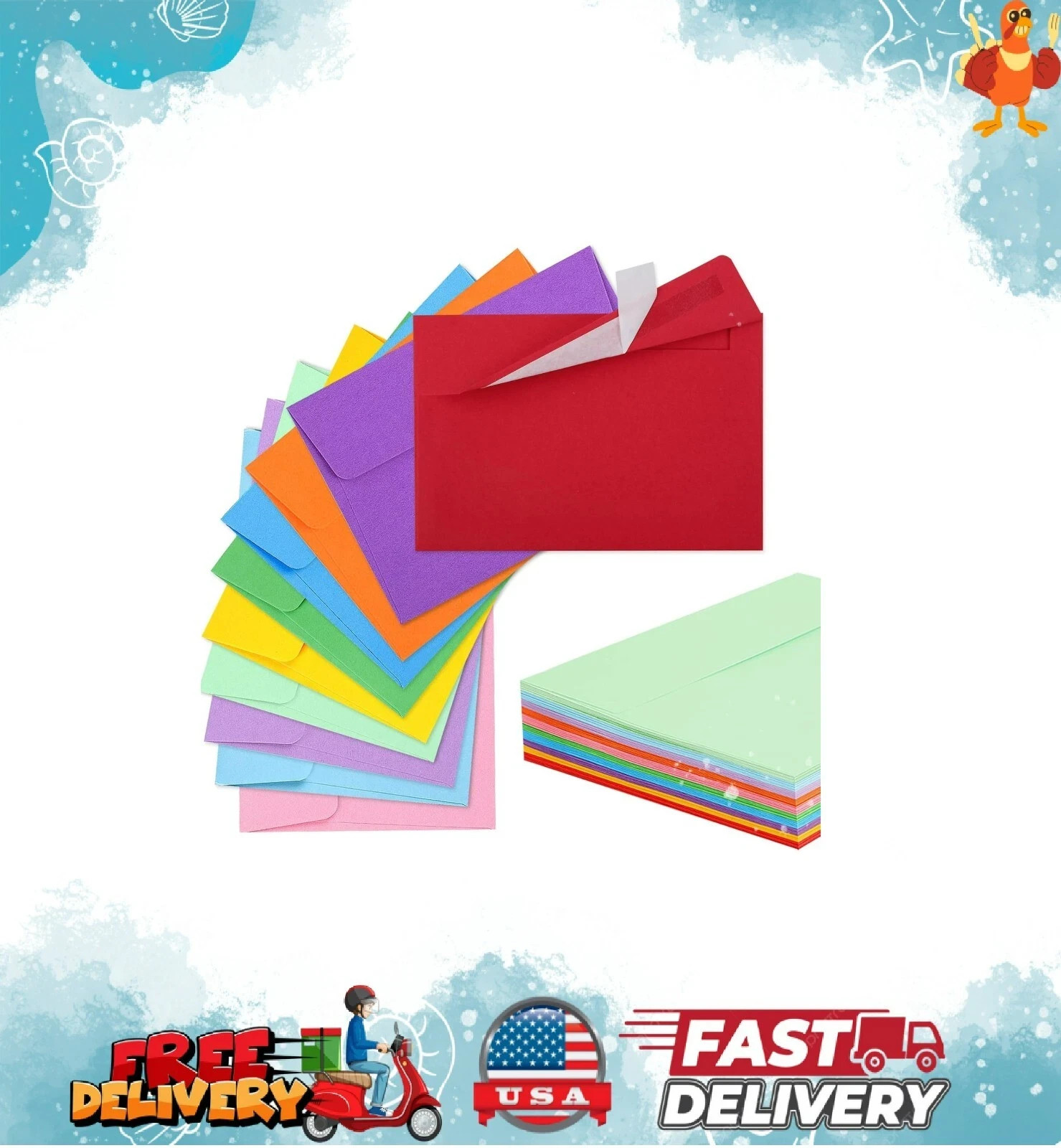70 Pack Colored Envelopes, 4.375×5.75″ Envelopes, Card Envelopes A2 Envelopes