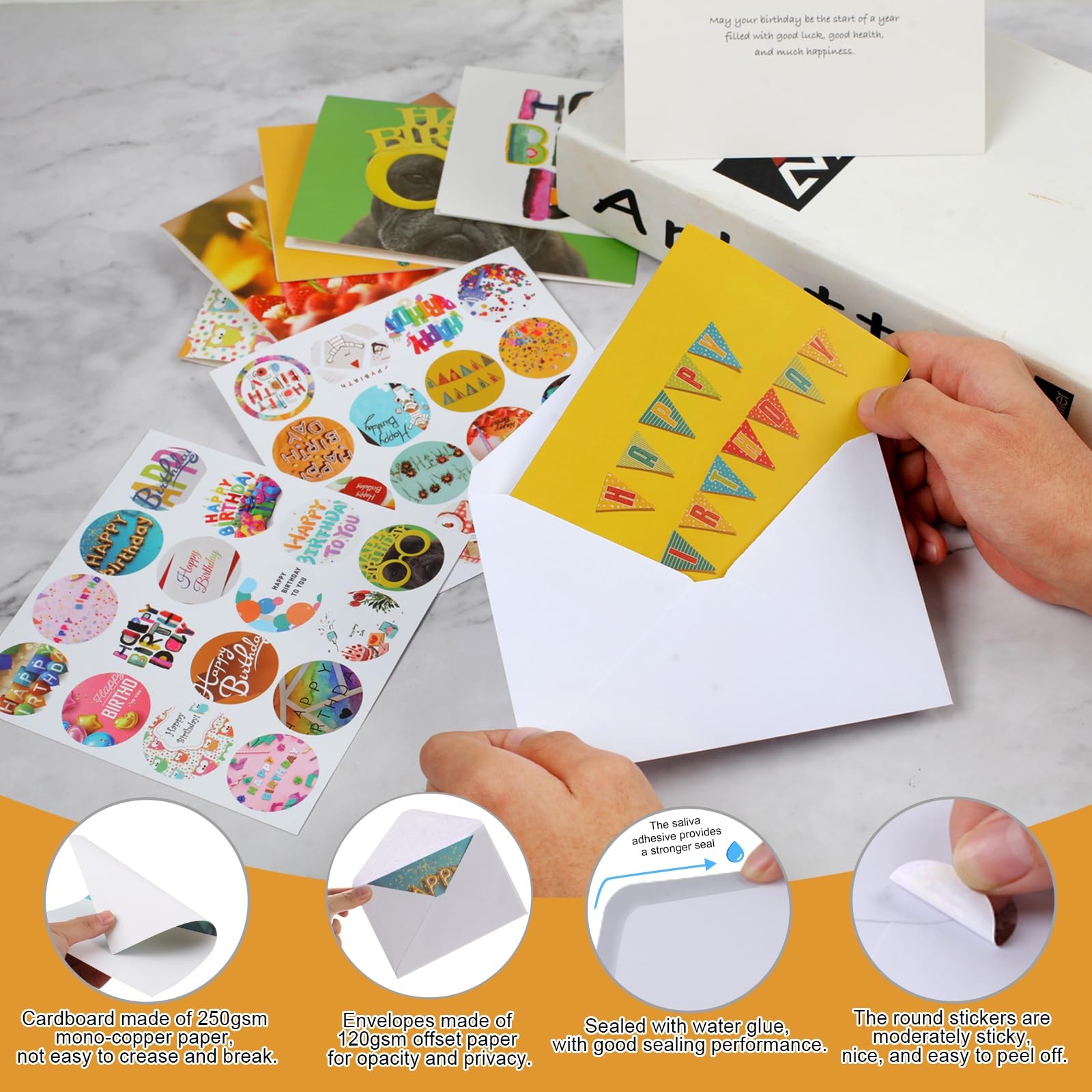 Joyberg 32 PCS Happy Birthday Cards Bulk with Envelopes, 4×6 Assorted Birthda…
