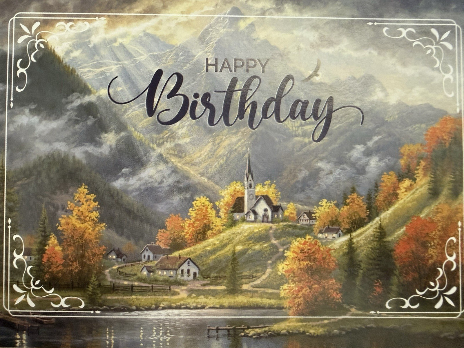 “Happy Birthday ” – Country fields -Approx 4.75″ X 6.75″