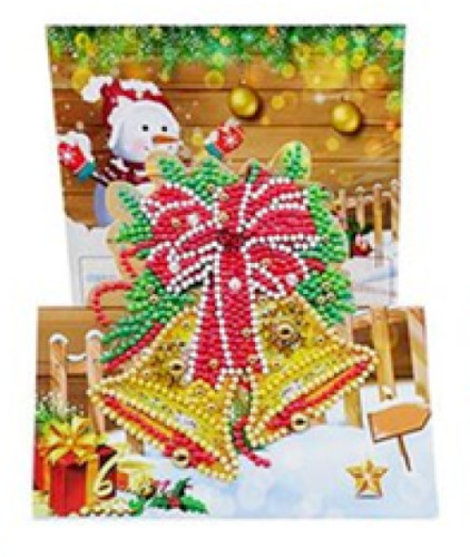 Set of 4 Pop-up Hand Beaded Christmas Greeting Cards