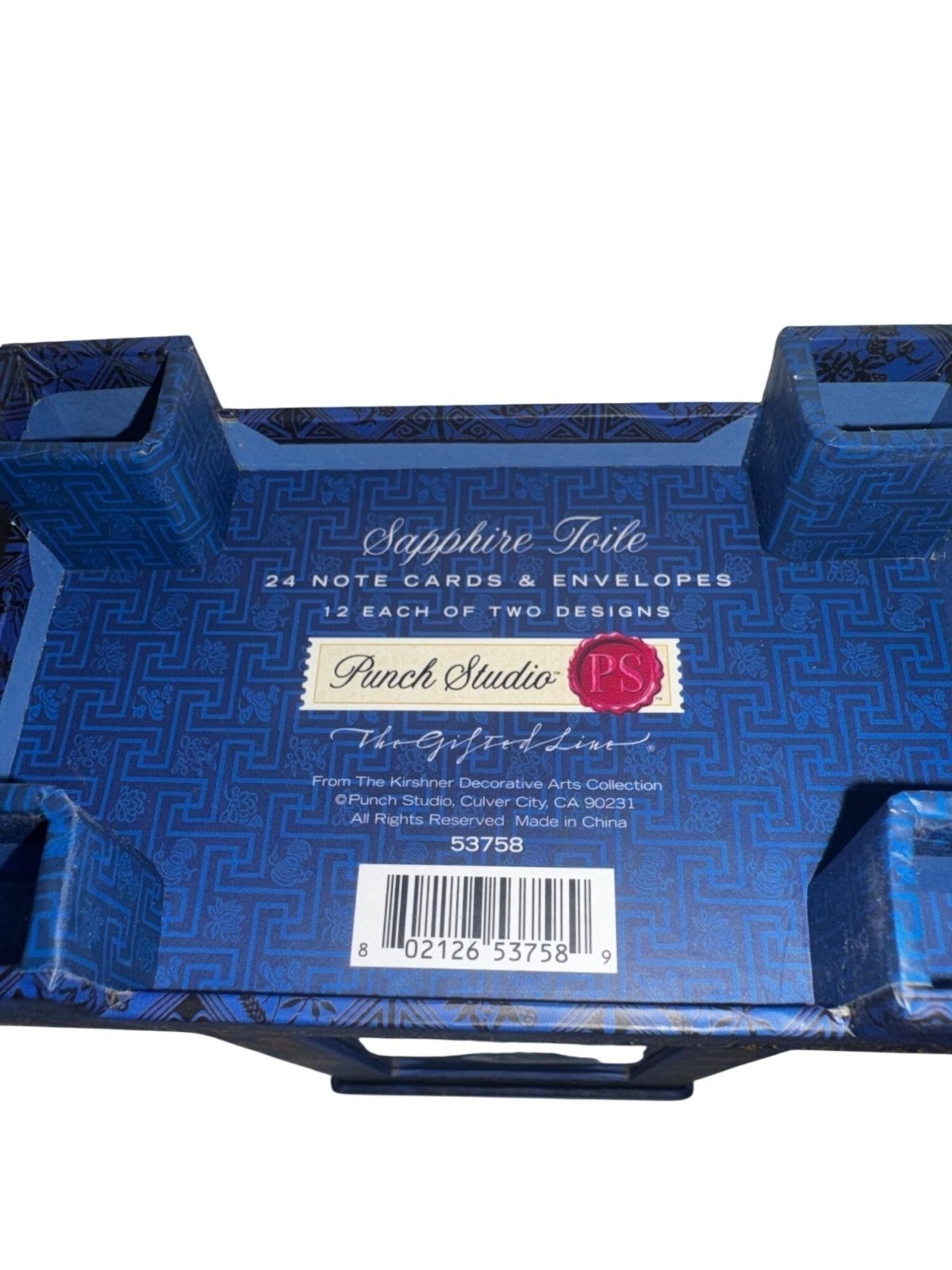 Punch Studio Sapphire Toile Note Cards Envelopes 24 Count Made In China