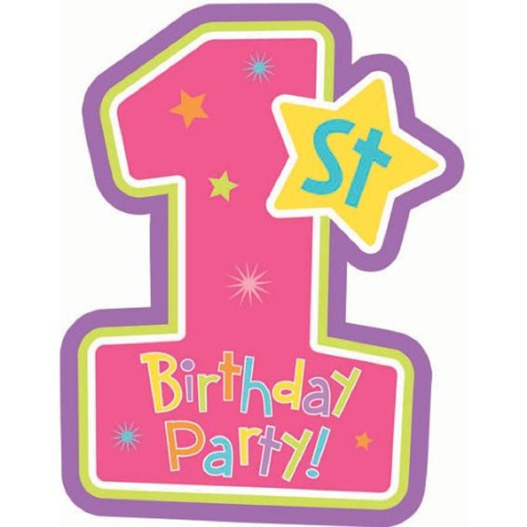 One-derful Girl Bright Stars Kids 1st Birthday Party Invitations w/Envelopes