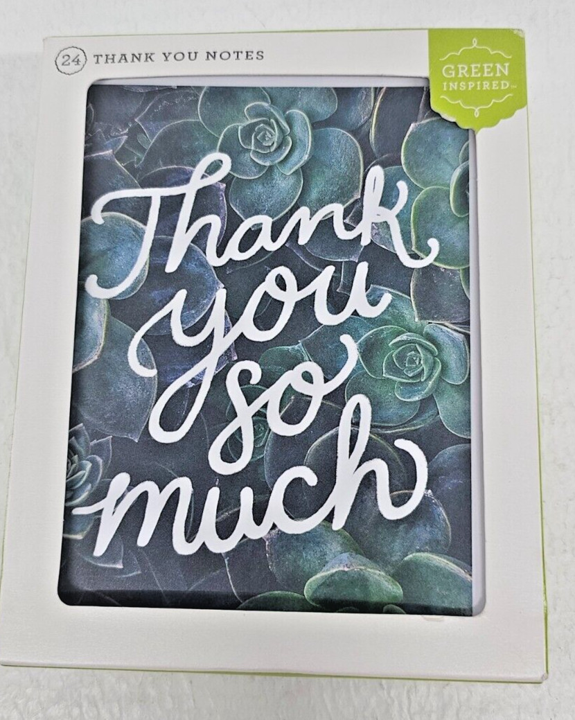 24 Thank You Notecards Thank You So Much Note Cards 4.25 x 5.5 inch