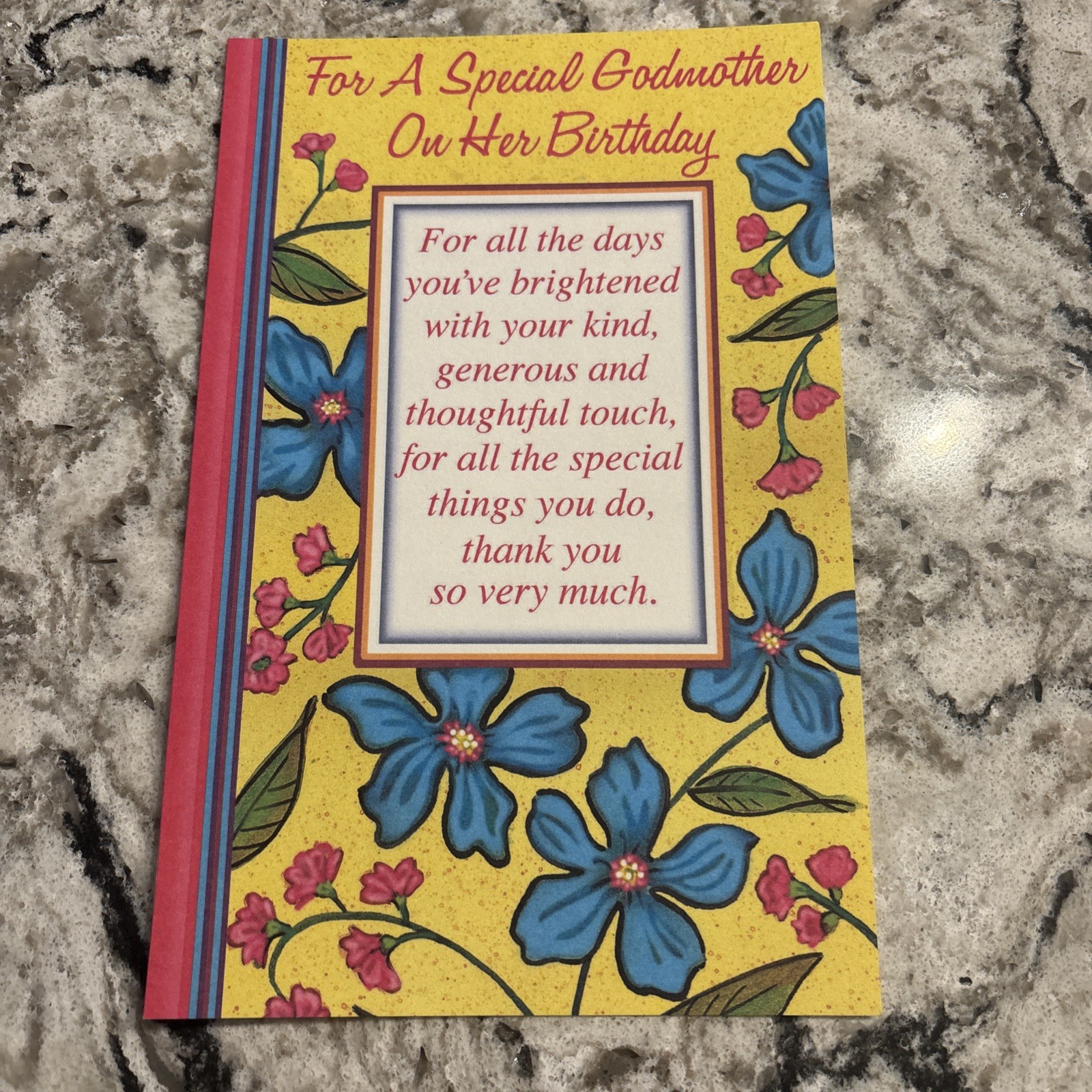 Birthday GODMOTHER Kind Thoughtful 5’x7.75″ Stockwell Greeting Card