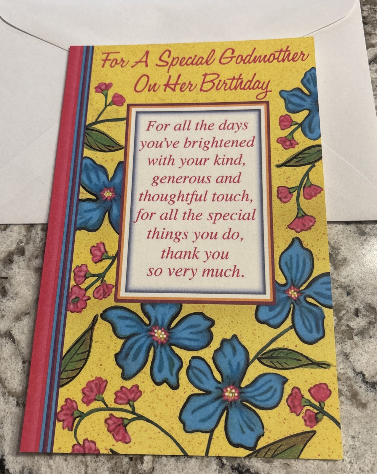 Birthday GODMOTHER Kind Thoughtful 5’x7.75″ Stockwell Greeting Card