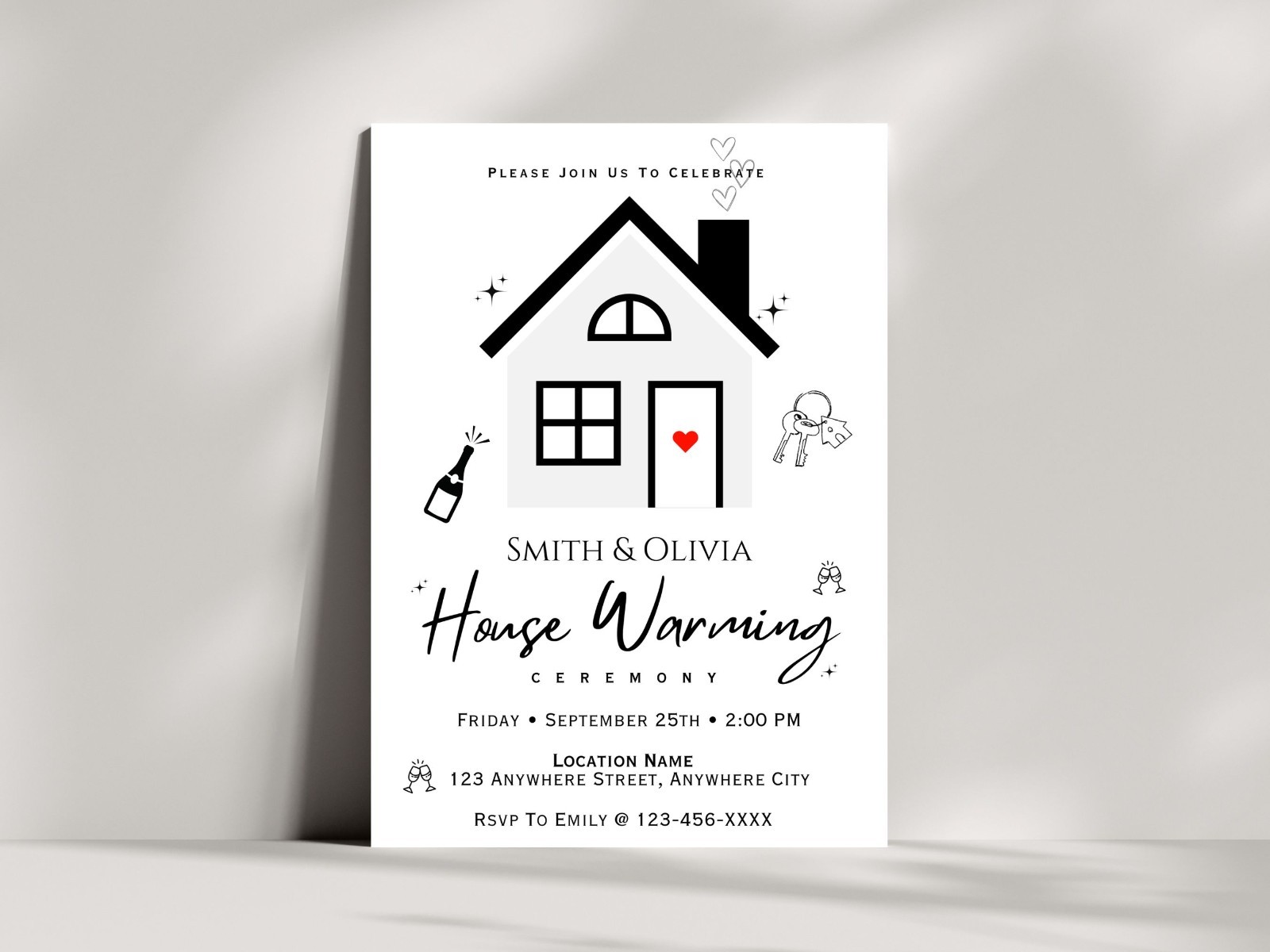 Personalized Housewarming Party Invitation Card 5×7 Inches
