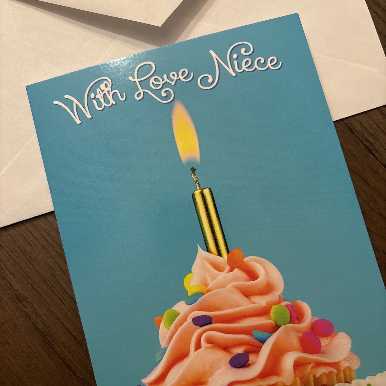 Birthday With Love Niece Colorful Cupcake 5’x7.75″ Stockwell Greeting Card