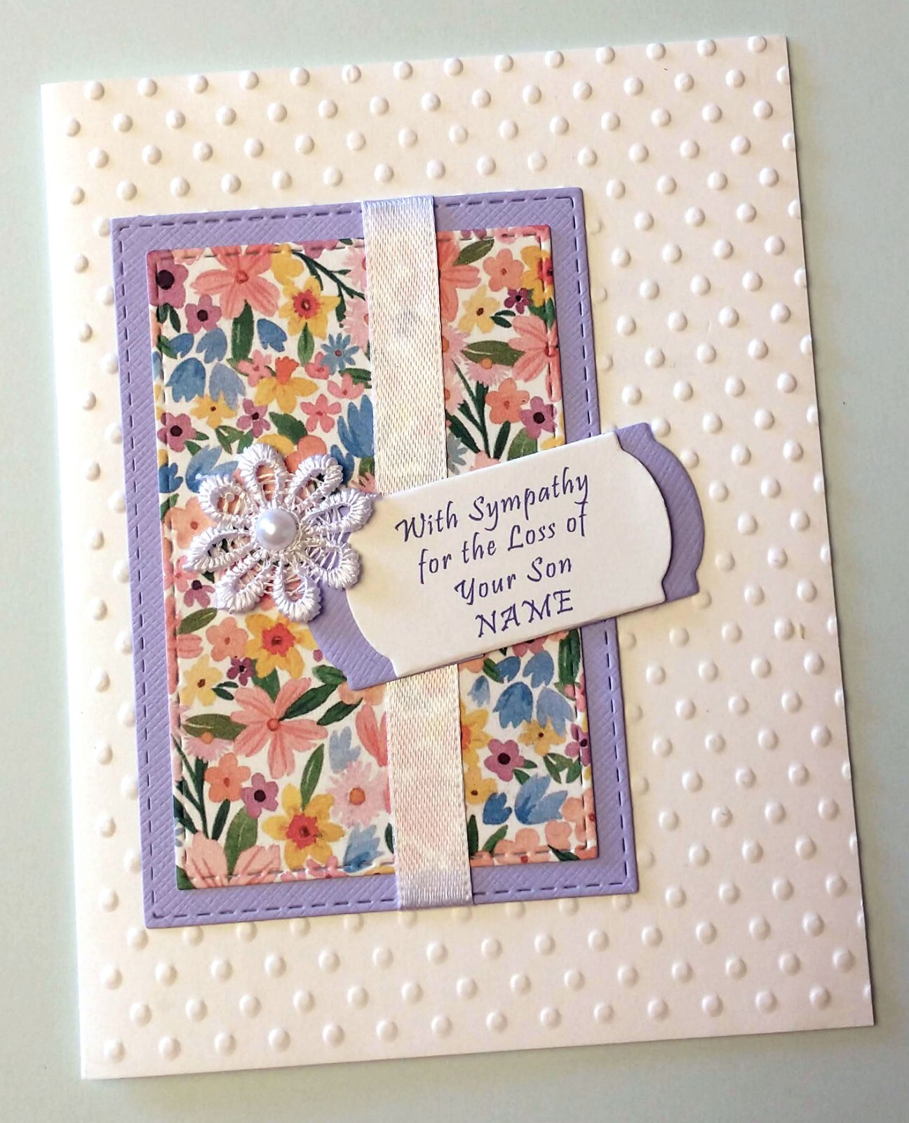 Personalized Sympathy Card for Loss of Son Daughter Brother Sister Verse Inside