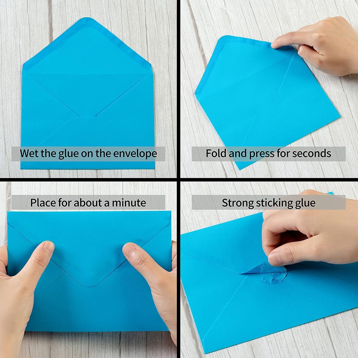 50 Pack A6 Envelopes with Stickers Multicolor, 6 1/2 X 4 3/4 Inches | 4X6 Envelo