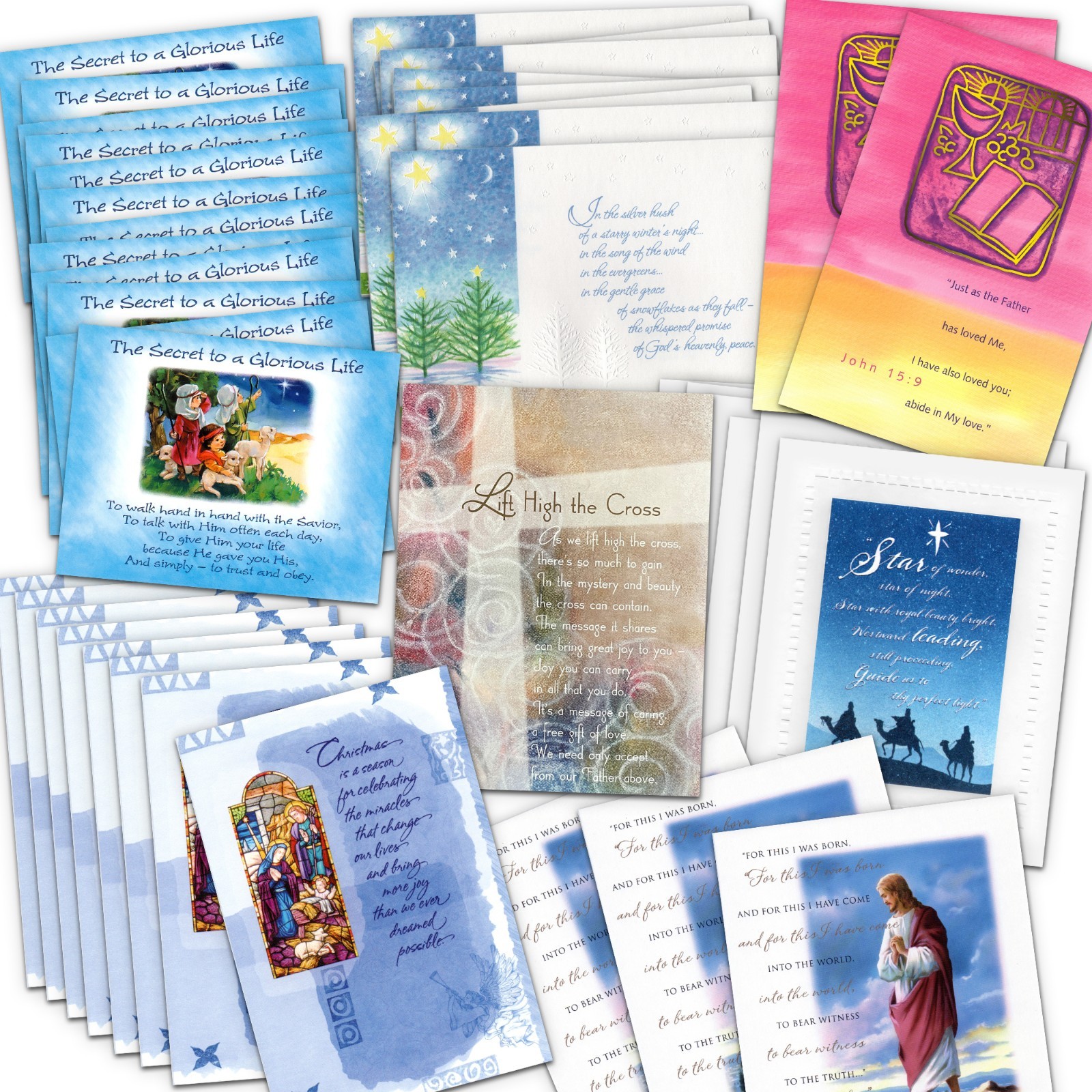 40-Count Box Set, AMERICAN GREETINGS Religious CHRISTMAS CARDS + ENVELOPES