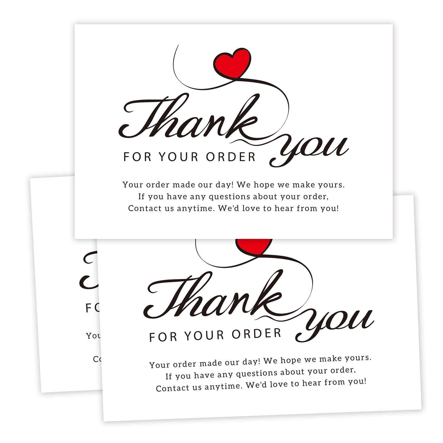 50 PCS Thank You for Your Order Cards Customer Postcards Purchase Inserts