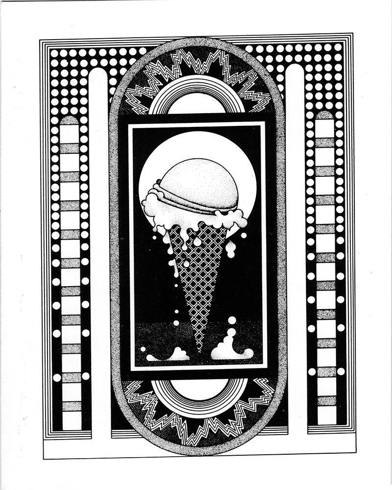 Boxed Set of 10 Notecards with Envelopes – Art Deco Ice Cream Cone
