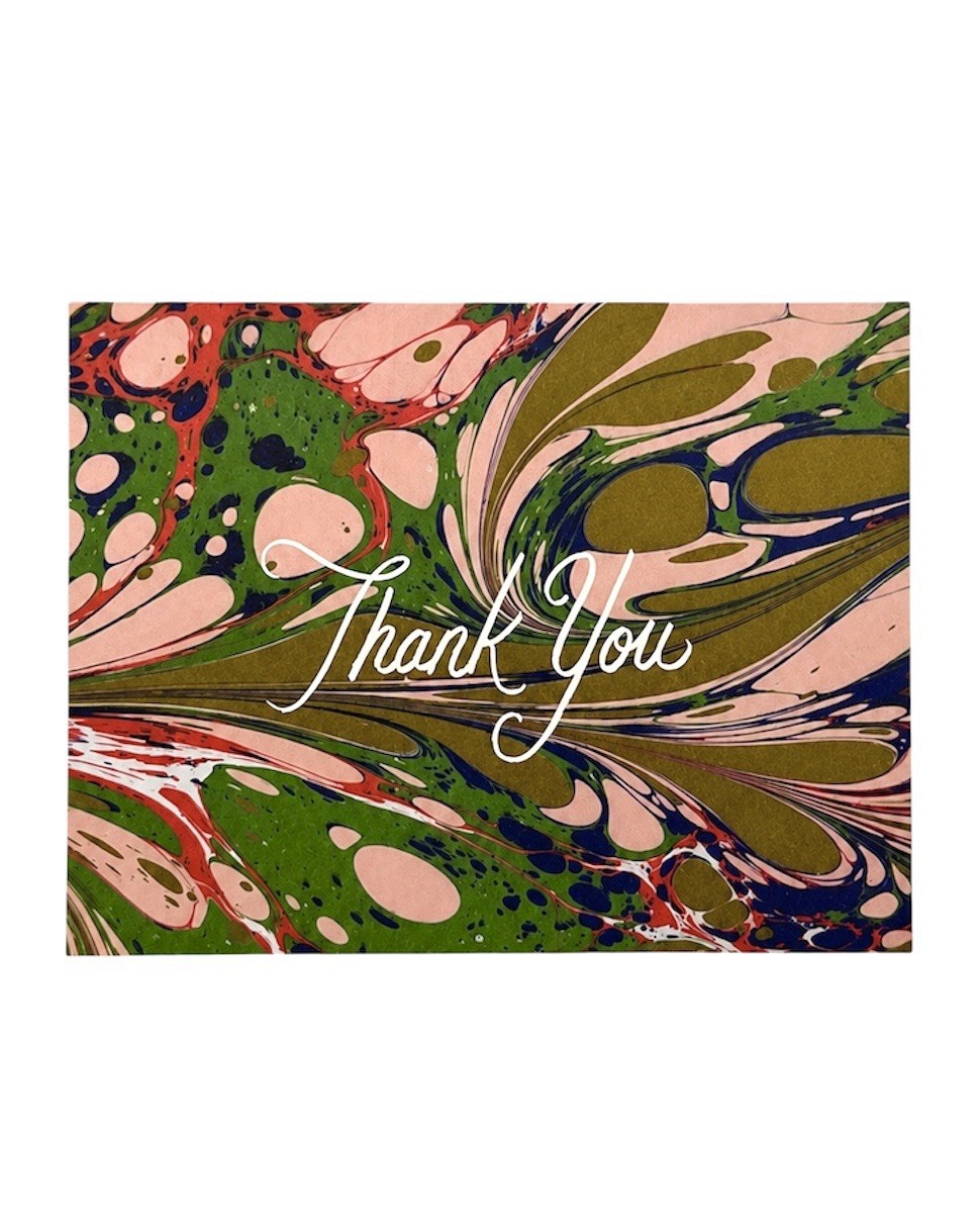 RIFLE PAPER CO Marbled Thank You Card Blank Card w/ Envelope, A2 Size NEW