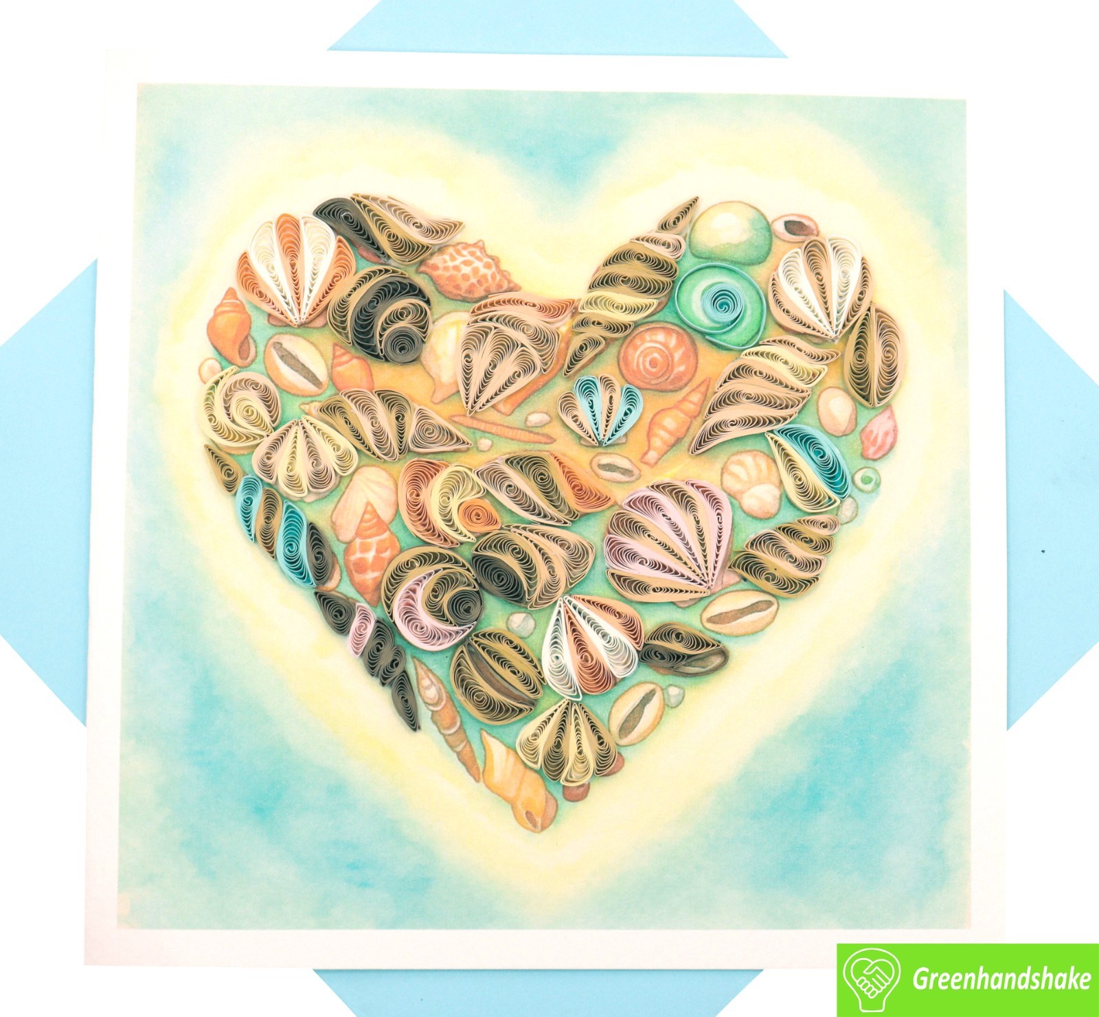 Heart of the Sea Quilling Greeting Card – Unique Dedicated Handmade Art
