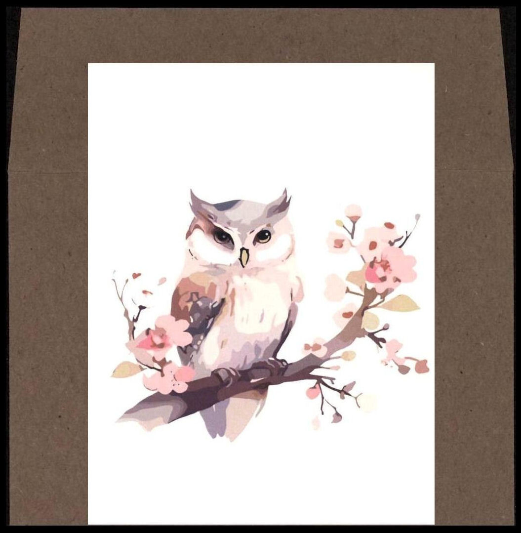 Notecard – Owl – Any Occasion – Blank Inside – 3 1/2″ x 4 3/4″ – CL004G